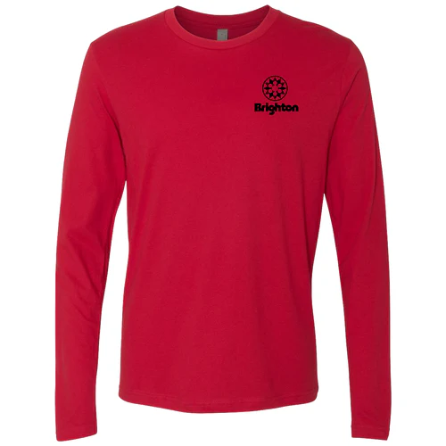 Brighton Adult Long Sleeve Black Chest and Back Logo Red - Image 2