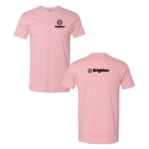 Brighton Adult T-Shirt Black Chest and Back Logo Light Pink