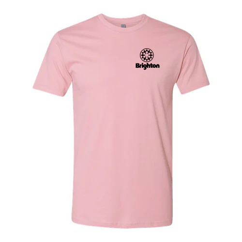 Brighton Adult T-Shirt Black Chest and Back Logo Light Pink - Image 2
