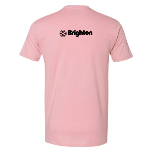 Brighton Adult T-Shirt Black Chest and Back Logo Light Pink - Image 4
