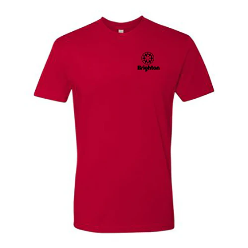 Brighton Adult T-Shirt Black Chest and Back Logo Red - Image 2