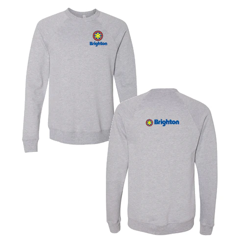 Brighton Adult Crewneck Full Color Chest and Back Logo Athletic Heather