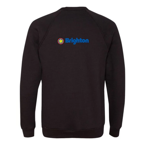 Brighton Adult Crewneck Full Color Chest and Back Logo Black - Image 4