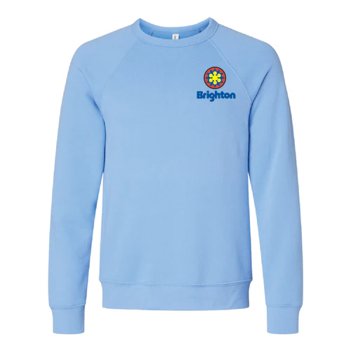 Brighton Adult Crewneck Full Color Chest and Back Logo Carolina Blue - Image 2