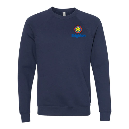 Brighton Adult Crewneck Full Color Chest and Back Logo Navy - Image 2