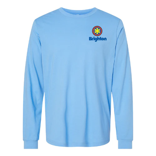 Brighton Adult Long Sleeve Full Color Chest and Back Logo Carolina Blue - Image 2