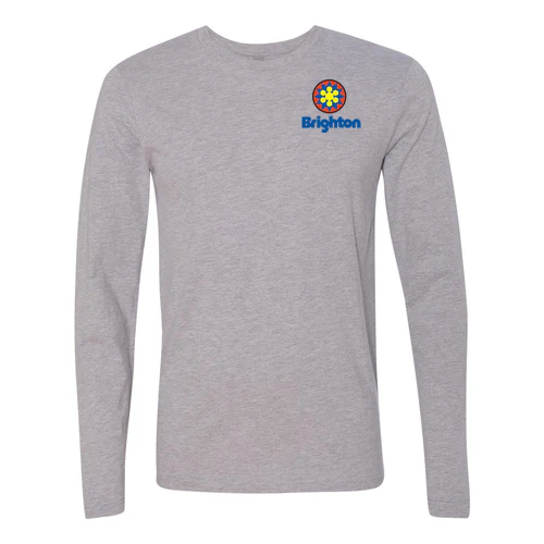 Brighton Adult Long Sleeve Full Color Chest and Back Logo Heather Grey - Image 2
