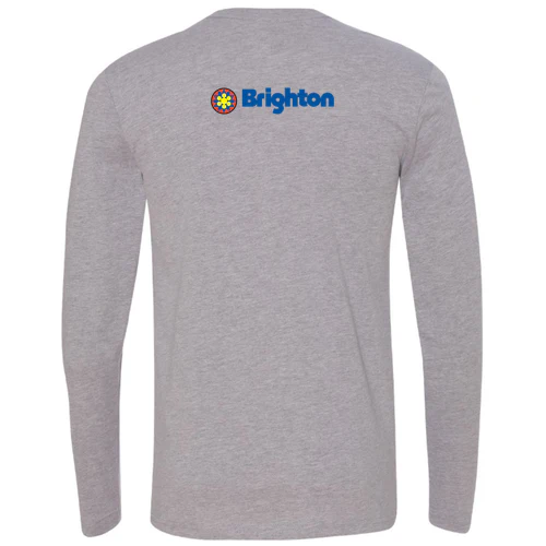 Brighton Adult Long Sleeve Full Color Chest and Back Logo Heather Grey - Image 4