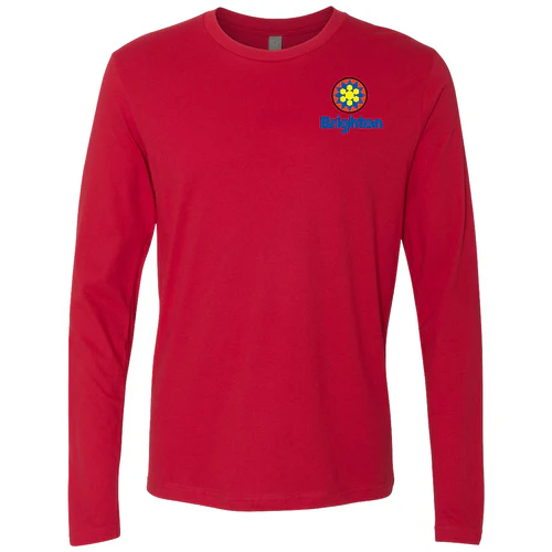 Brighton Adult Long Sleeve Full Color Chest and Back Logo Red - Image 2