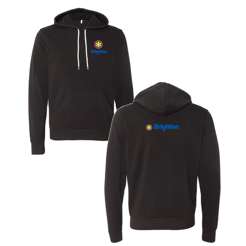 Brighton Adult Hoodie Full Color Chest and Back Logo Black