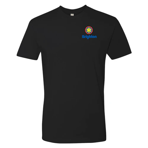 Brighton Adult T-Shirt Full Color Chest and Back Logo Black - Image 2