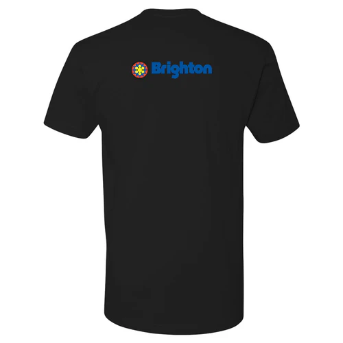 Brighton Adult T-Shirt Full Color Chest and Back Logo Black - Image 4