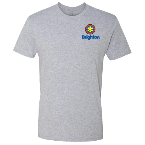 Brighton Adult T-Shirt Full Color Chest and Back Logo Heather Grey - Image 2