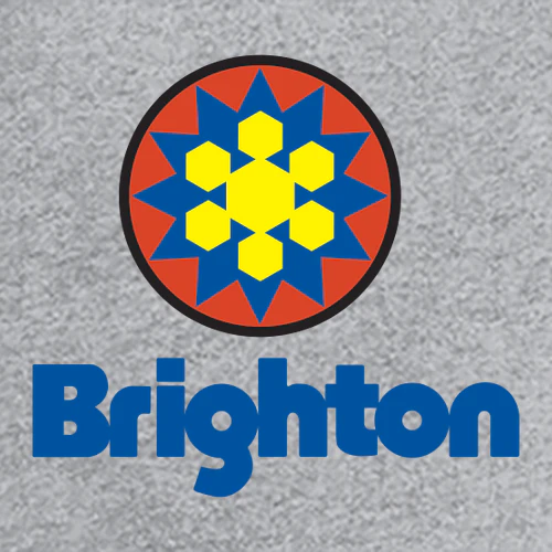 Brighton Adult T-Shirt Full Color Chest and Back Logo Heather Grey - Image 3