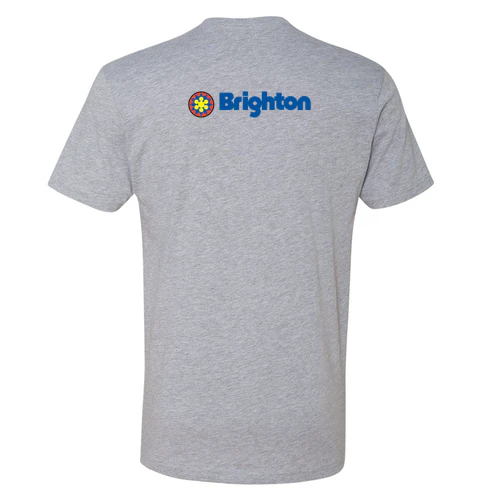 Brighton Adult T-Shirt Full Color Chest and Back Logo Heather Grey - Image 4