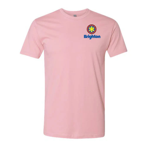 Brighton Adult T-Shirt Full Color Chest and Back Logo Light Pink - Image 2