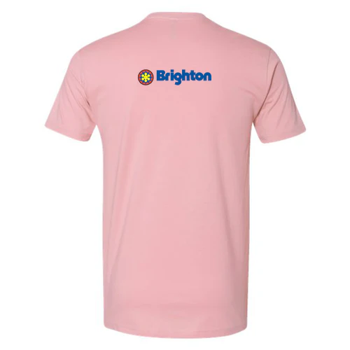 Brighton Adult T-Shirt Full Color Chest and Back Logo Light Pink - Image 4