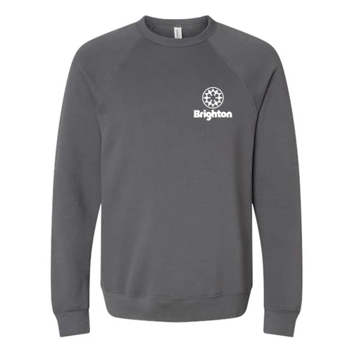Brighton Adult Crewneck White Chest and Back Logo Asphalt - Image 2