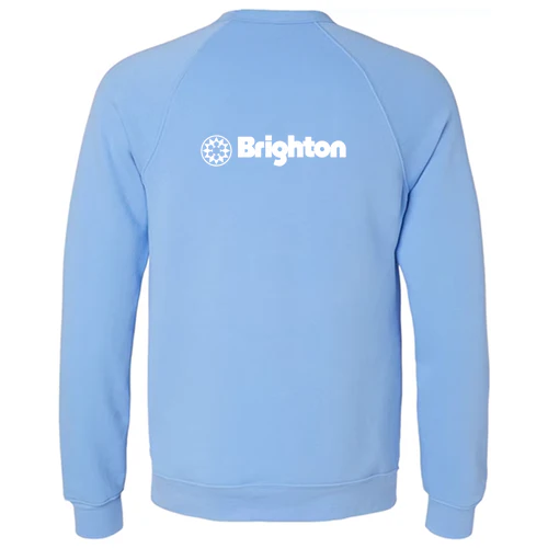 Brighton Adult Crewneck White Chest and Back Logo Carolina Blue - Image 4