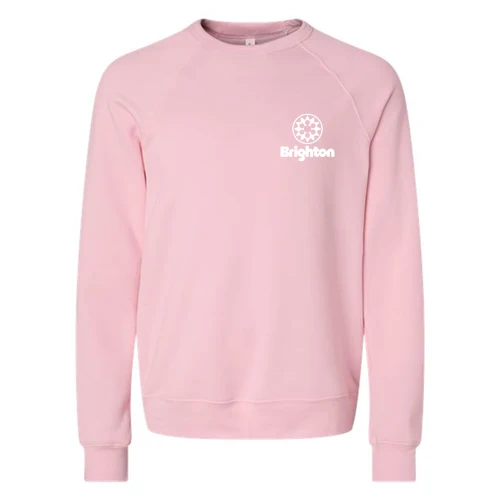Brighton Adult Crewneck White Chest and Back Logo Pink - Image 2