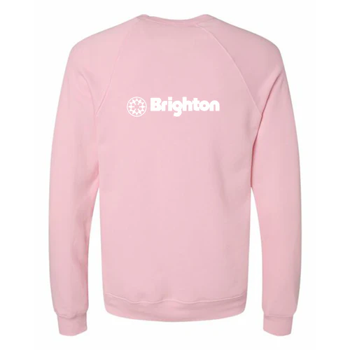 Brighton Adult Crewneck White Chest and Back Logo Pink - Image 4