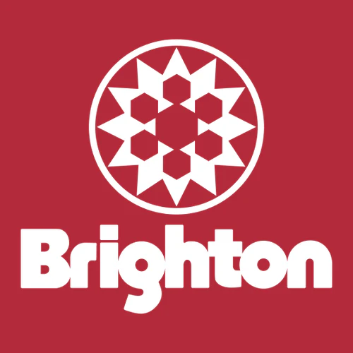 Brighton Adult Crewneck White Chest and Back Logo Red - Image 3