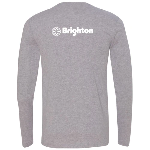 Brighton Adult Long Sleeve White Chest and Back Logo Heather Grey - Image 4