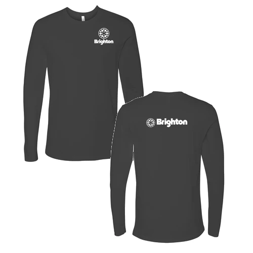 Brighton Adult Long Sleeve White Chest and Back Logo Heavy Metal