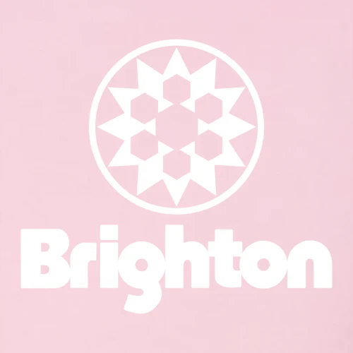 Brighton Adult Hoodie White Chest and Back Logo Pink - Image 3