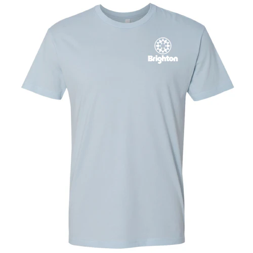 Brighton Adult T-Shirt White Chest and Back Logo Light Blue - Image 2