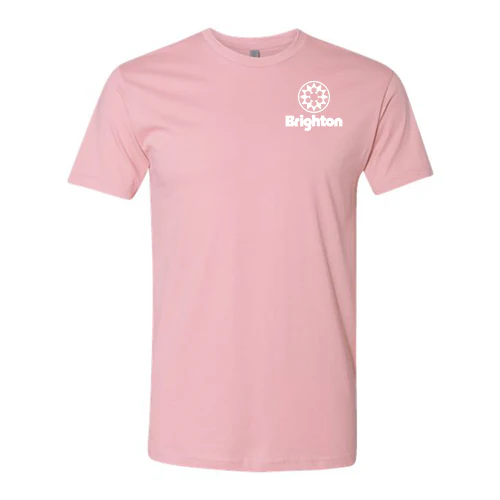 Brighton Adult T-Shirt White Chest and Back Logo Light Pink - Image 2