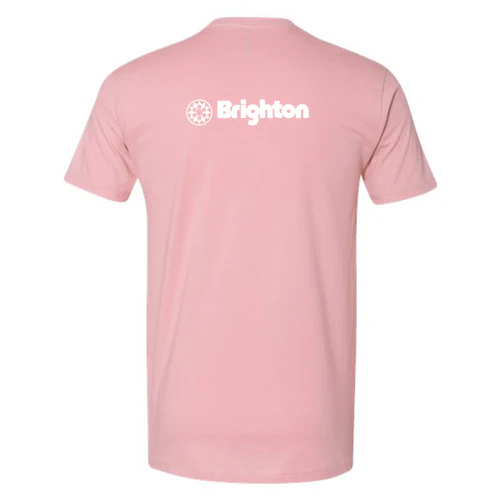 Brighton Adult T-Shirt White Chest and Back Logo Light Pink - Image 4