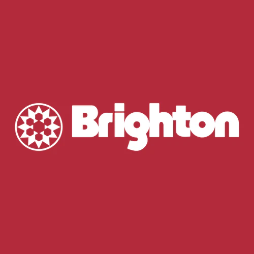 Brighton Adult T-Shirt White Chest and Back Logo Red - Image 5