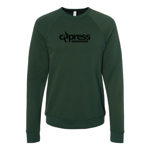 Cypress Adult Crewneck Black Chest Logo Forest