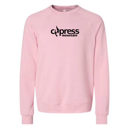 Cypress Adult Crewneck Black Chest Logo Pink
