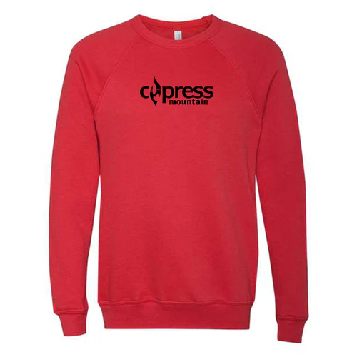 Cypress Adult Crewneck Black Chest Logo Red