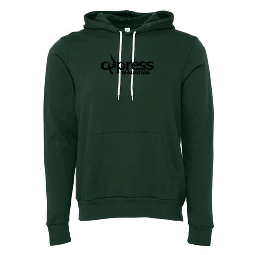 Cypress Adult Hoodie Black Chest Logo Forest