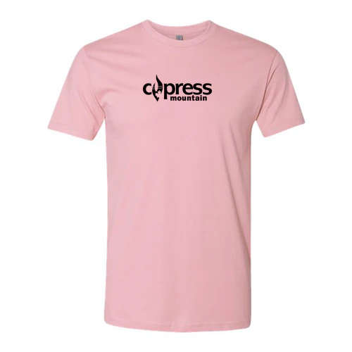 Cypress Adult T-Shirt Black Chest Logo Pink
