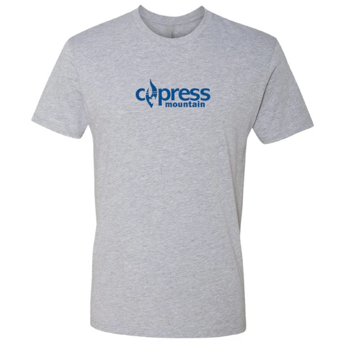 Cypress Adult T-Shirt Blue Chest Logo Heather Grey