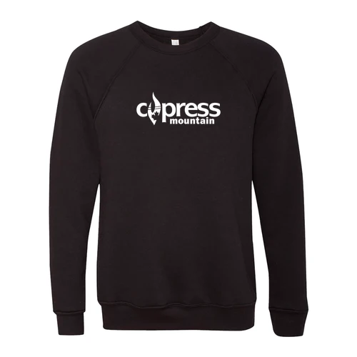 Cypress Adult Crewneck White Chest Logo Black