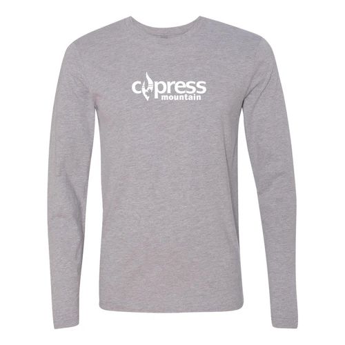 Cypress Adult Long Sleeve White Chest Logo Heather Grey