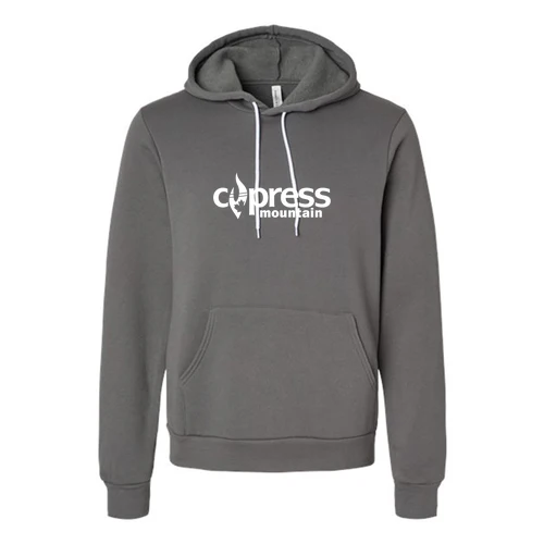 Cypress Adult Hoodie White Chest Logo Asphalt