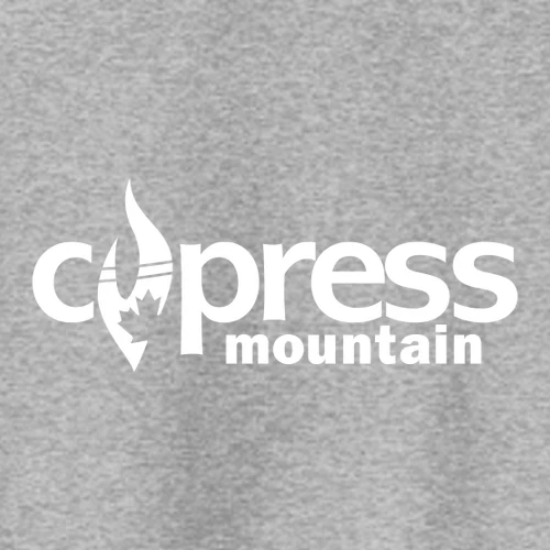 Cypress Adult Hoodie White Chest Logo Athletic Heather - Image 2