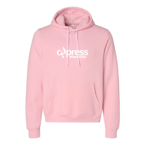 Cypress Adult Hoodie White Chest Logo Pink