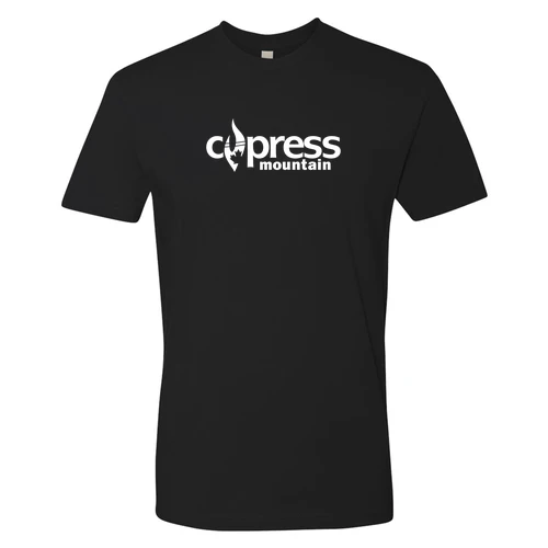 Cypress Adult T-Shirt White Chest Logo Black