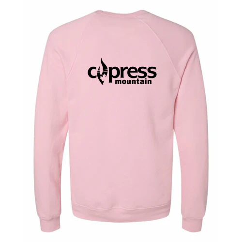 Cypress Adult Crewneck Black Chest and Back Logo Pink - Image 4