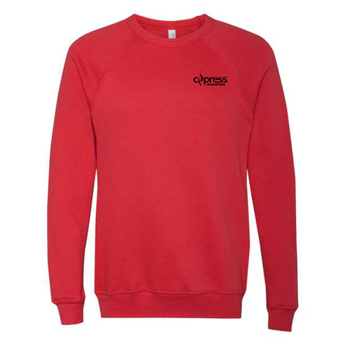 Cypress Adult Crewneck Black Chest and Back Logo Red - Image 2