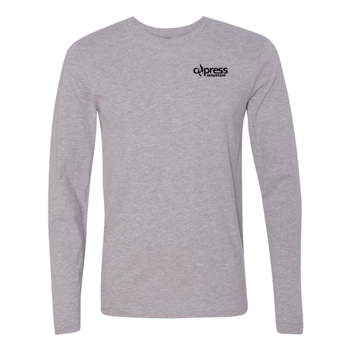 Cypress Adult Long Sleeve Black Chest and Back Logo Heather Grey - Image 2