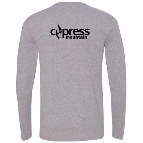 Cypress Adult Long Sleeve Black Chest and Back Logo Heather Grey - Image 4
