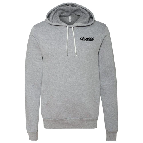 Cypress Adult Hoodie Black Chest and Back Logo Athletic Heather - Image 2